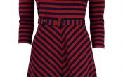 King Louie Skater dress two tone stripe cherry red S/XL