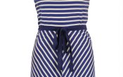 King Louie Ella Dress breton stripe nuit blue S