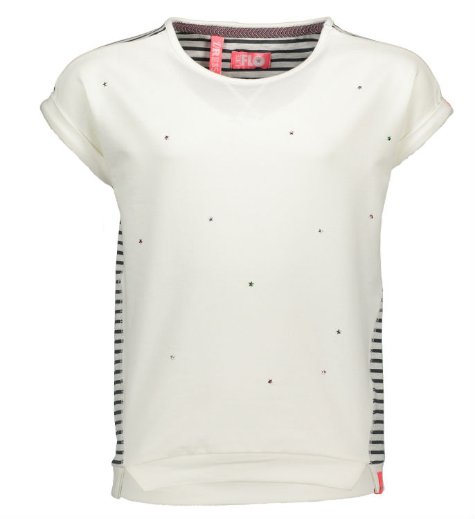 Like Flo meisjes t-shirt star off-white-stripe