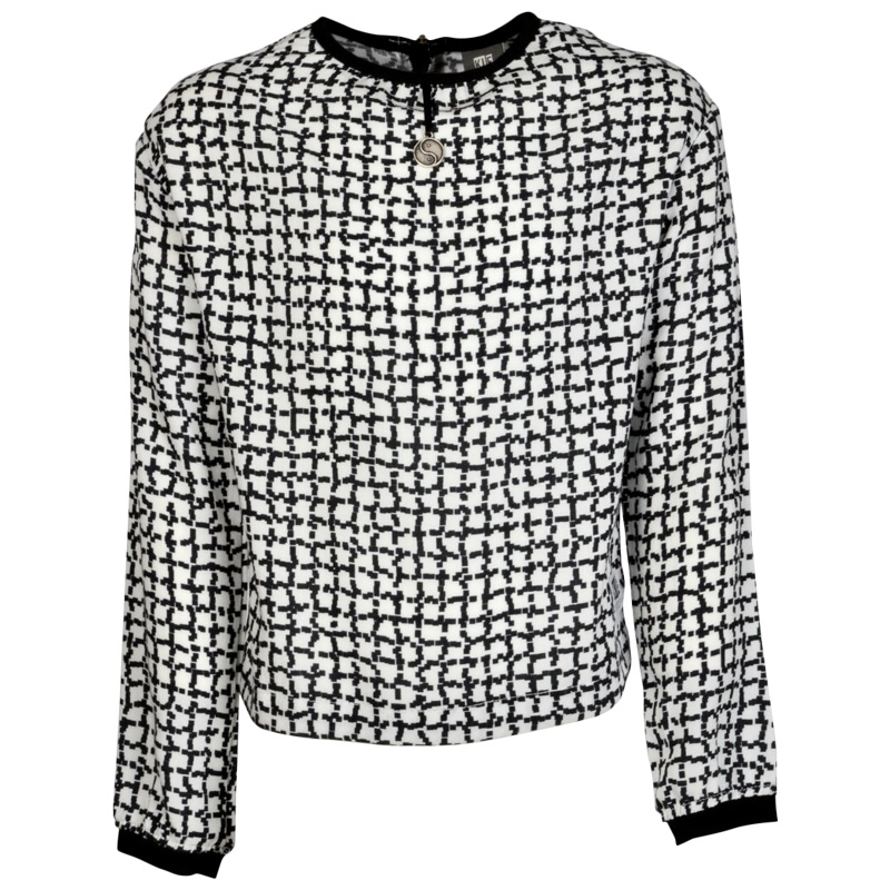 Kiestone meisjes blouse black-white ruit