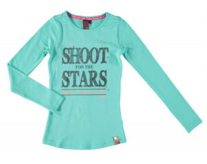 B Nosy meisjes long sleeve turquoise tekst