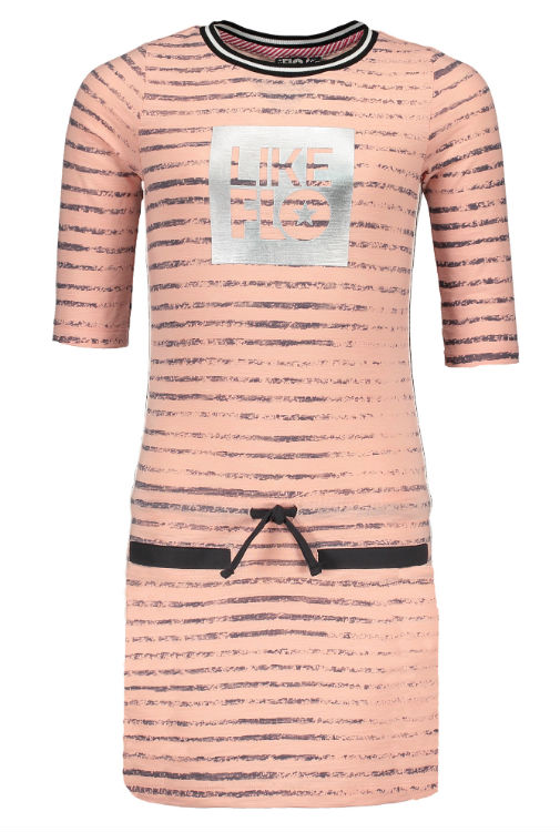 Like Flo fluor coral stripe dress F802-5820-267