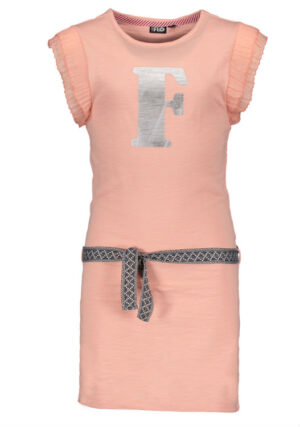 Like Flo jersey dress lace sleeves coral F 802-5822-267