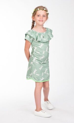 Kiestone meisjes jurk green dragonfly KS5448