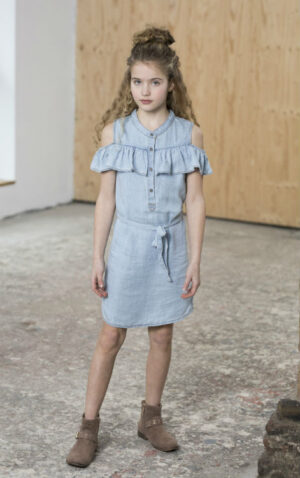 Like Flo denim ruffle dress F902-5815