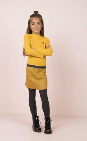 Flo girls oker rollneck pdp dress F908-5824 - Afbeelding 2