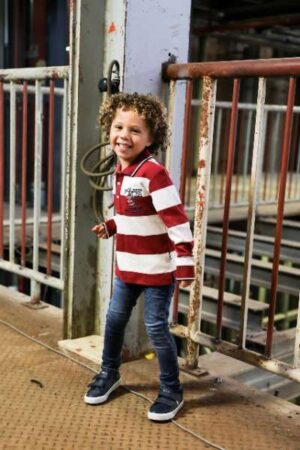 Vinrose  jongens polo longsleeve Gael stripe - Afbeelding 2