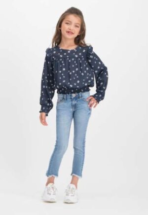 Vingino meisjes spijkerbroek Ann light blue vintage - Afbeelding 3