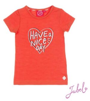 Jubel meisjes t-shirt rood nice day