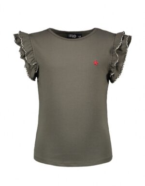 Like Flo meisjes ruffle Tee mud F002-5400-415