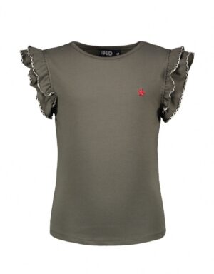 Like Flo meisjes ruffle Tee mud F002-5400-415