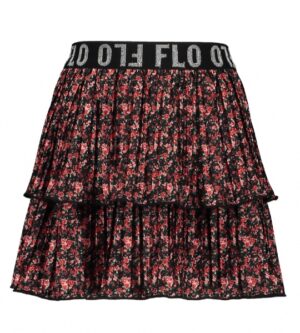 Like Flo shiny jersey plissé skirt flower Y002-5720