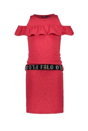 Like Flo jersey ruffle dress cerise F002-5838