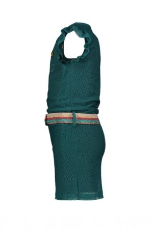 Like Flo meisjes mesh jurk turquoise F002-5885 - Afbeelding 3