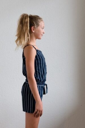 Levv meisjes jumpsuit Felizia dark navy white stripe