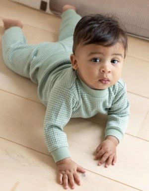 Feetje wafel pyjama green melange - Afbeelding 3