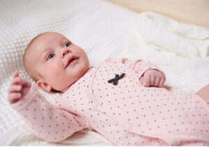 Feetje baby meisjes romper dots roze-antraciet - Afbeelding 2