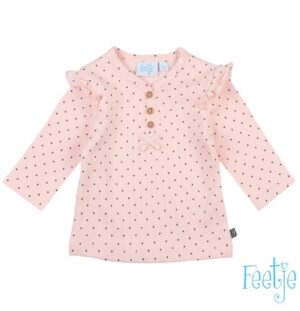 Feetje baby meisjes longsleeve dots aop roze