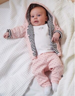 Feetje baby meisjes omkeerbaar jasje dots - Afbeelding 2