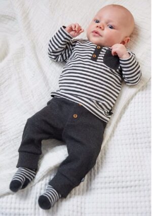 Feetje baby broek streep antraciet-wit