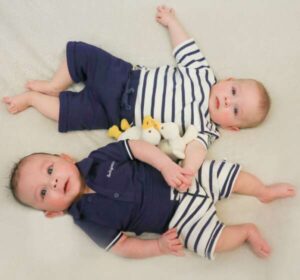 Ducky Beau baby t-shirt navy stripe