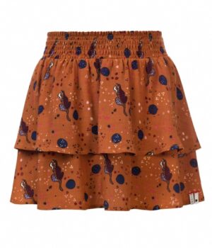 Looxs meisjes rok caramel met print