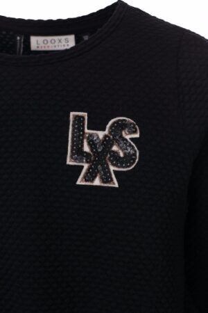 Looxs 10sixteen zwarte relief sweater