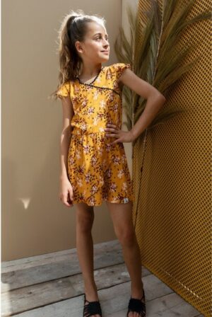 Looxs meisjes jurk 2112-5865 oker geel - Afbeelding 2