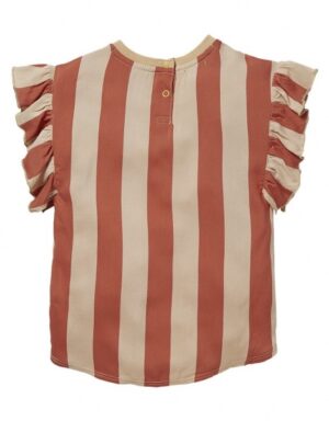 Levv meisjes blouse Nicca steen rood-zand streep