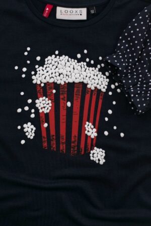 Looxs little t-shirt 2112-7483 popcorn blauw - Afbeelding 2