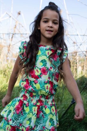 Quapi meisjes jurk Farelle multi color flower - Afbeelding 2