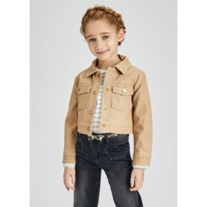 Mayoral meisjes jacket 4432 beige imitatie leer