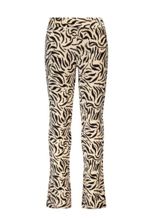 Like Flo flare broek F109-5623 zwart-off-white