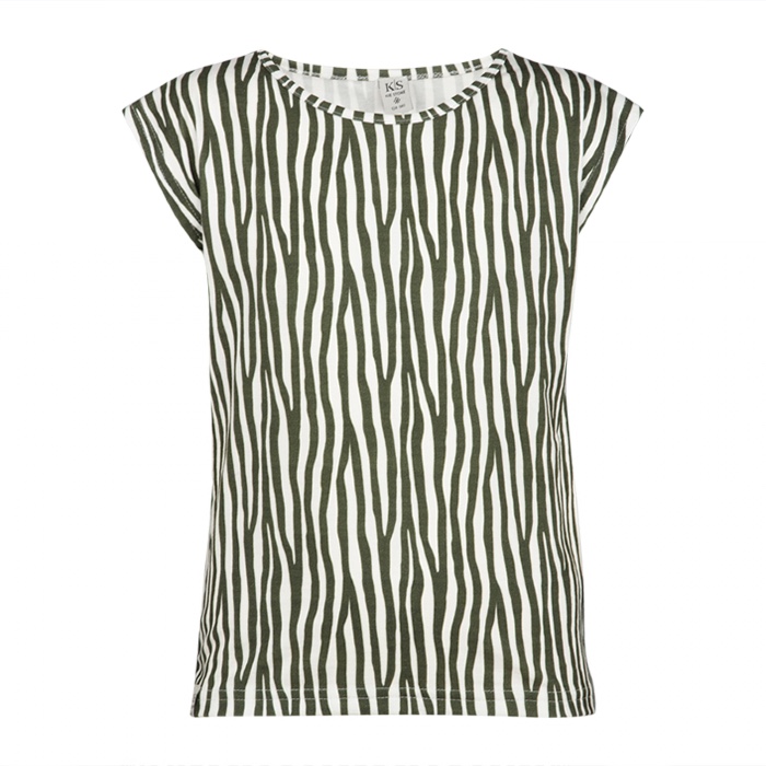 KIEstone meisjes t-shirt KS8055 green stripes