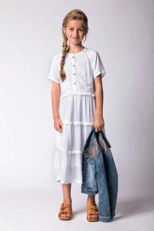 Like Flo jurk F202-5830 maxi wit - Afbeelding 2