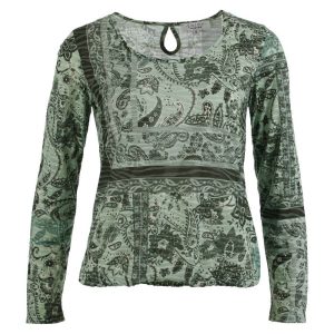 Enjoy dames top paisley groen 183082-375