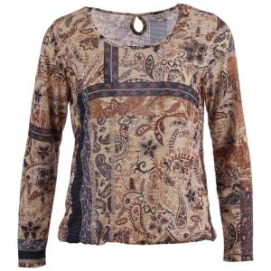 Enjoy dames top paisley camel 183082-531