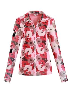 C&S Roos dames blouse roze 24VFC01