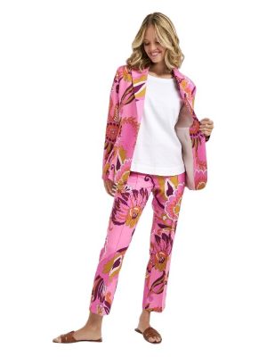 Milano Italy dames broek print roze - Afbeelding 2