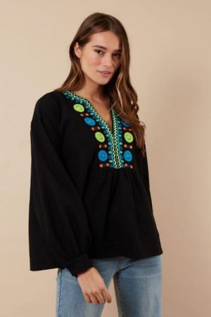 C&S dames blouse Akisha zwart