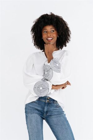 Maicazz blouse Mouran off-white-navy