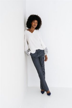 Maicazz blouse Mouran off-white-navy - Afbeelding 3