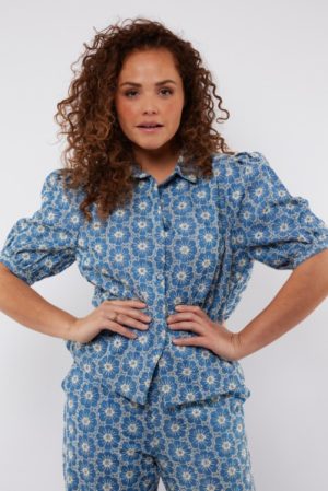 C&S dames blouse Sevilla blauw - Afbeelding 2