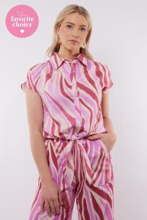 C&S dames blouse Puerto Rico roze