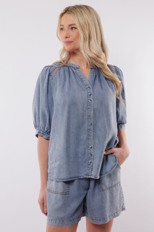 C&S dames blouse Monterosso denim