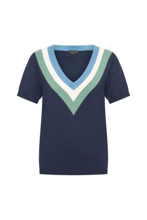 Zilch dames top blauw V-hals